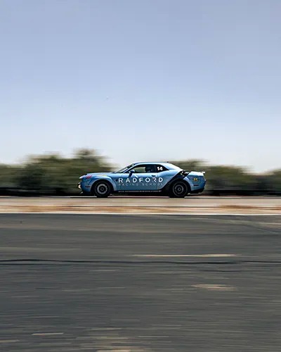 Radford car on track