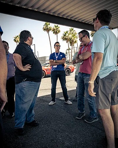 people standing, in conversation