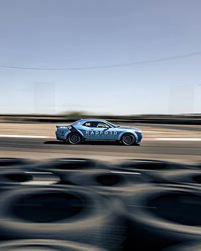 Radford car on track