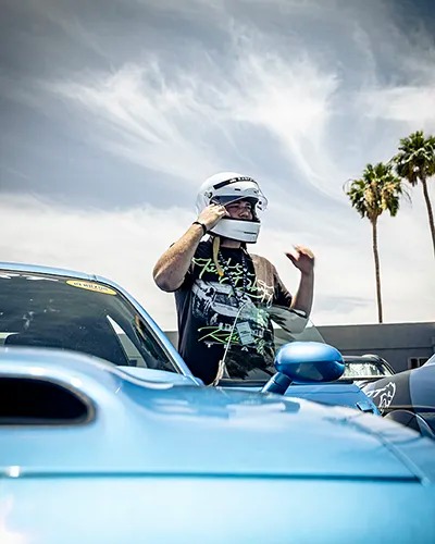 Driver getting ready to go in his car driver getting ready to go in his car