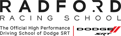 Radford Racing School Dodge SRT blk red 2023 Radford Racing School and Dodge SRT logo